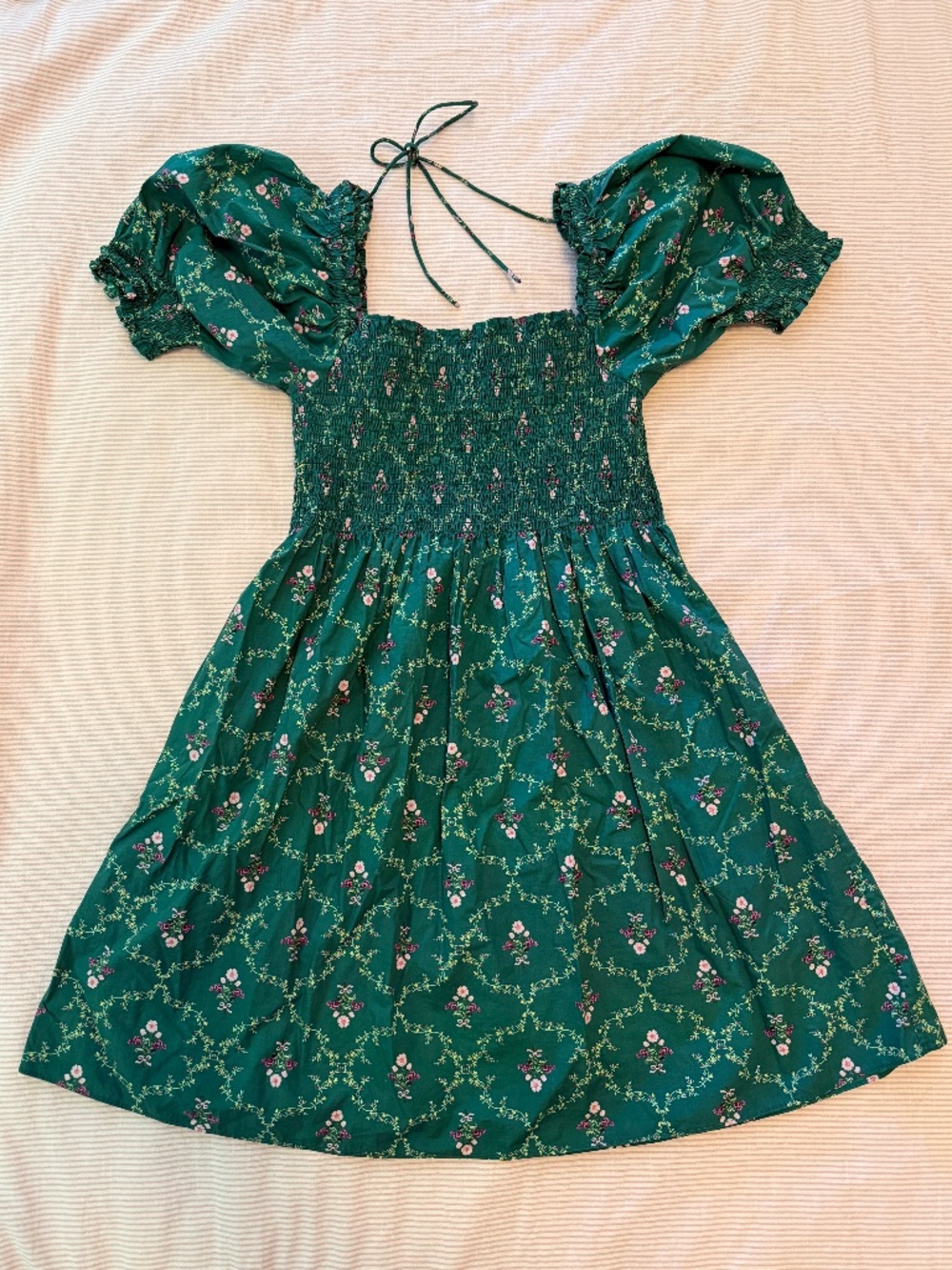 Hill House Home Athena Nap Dress in Limited Edition Emerald Trellis Size S